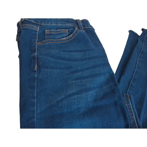 Wild Fable Dark Indigo Denim Skinny Jeans High Rise Thrashed Size 8 - Picture 4 of 9